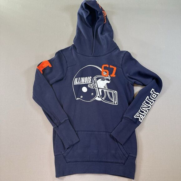 Victoria's Secret PINK Hoodie with Logo Patch, University of Illinois Helmet Med - Picture 1 of 6